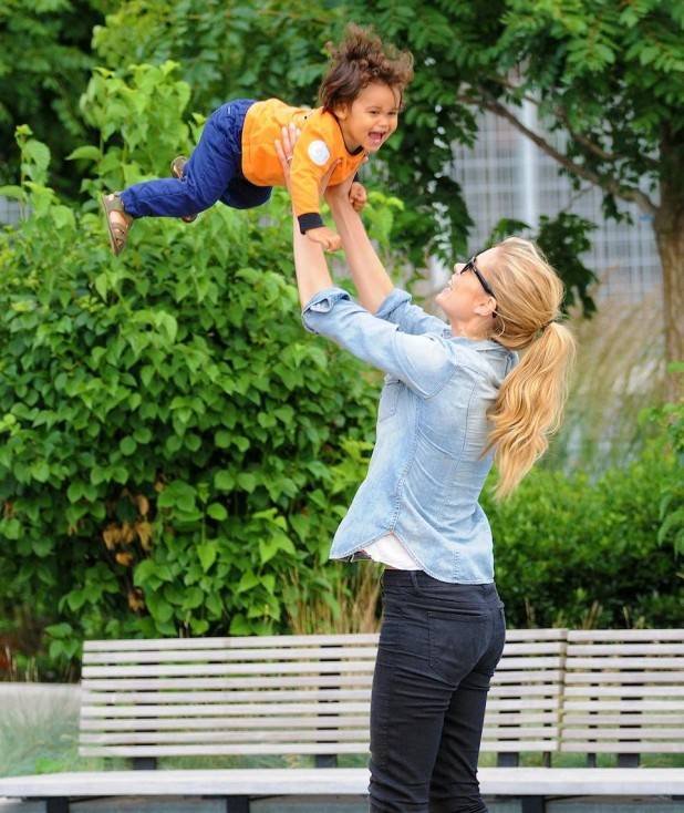 Doutzen Kroes takes her cute son Phyllon Joy GorrÃ?Â© to the playground in NYC