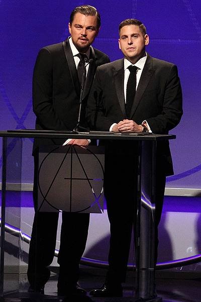 18th Annual Art Directors Guild Excellence In Production Design Awards_Show At The Beverly Hilton Hotel Featuring: Leonardo DiCaprio,Jonah Hill Where: Beverly Hills, California, United States When: 09 Feb 2014 Credit: FayesVision/WENN.com