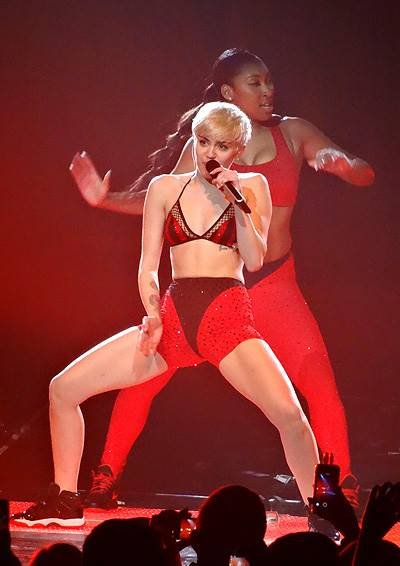 Miley Cyrus live in concert at the MGM Grand Arena in Las Vegas