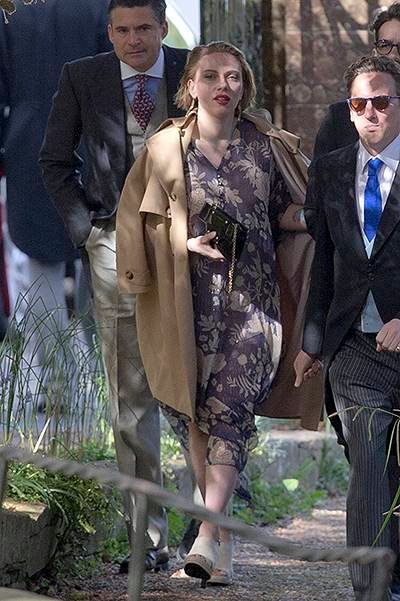 Scarlett Johansson and fiance Romain Dauriac attend the traditional English Wedding of Princess Florence Von Preussen and English Aristocrat James Tollemache