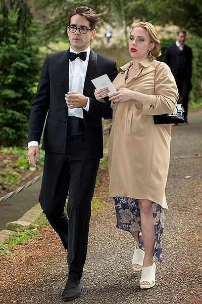 Scarlett Johansson and fiance Romain Dauriac attend the traditional English Wedding of Princess Florence Von Preussen and English Aristocrat James Tollemache