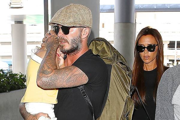 David and Victoria Beckham were seen leaving LA with the family