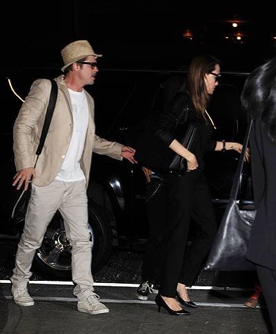 Angelina Jolie and Brad Pitt with Maddox and Zahara at LAX
