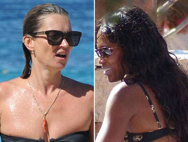 Kate Moss and Naomi Campbell enjoy Ibiza with some friends