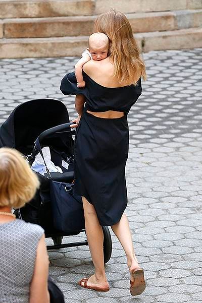 EXCLUSIVE: Natalia Vodianova brings newborn son Maxim to Central Park in New York City