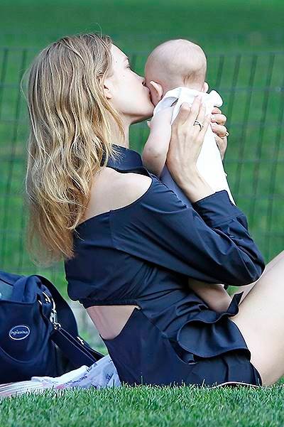 EXCLUSIVE: Natalia Vodianova brings newborn son Maxim to Central Park in New York City