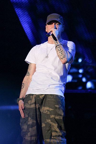 EXCLUSIVE: Eminem and Rihanna perform together on opening night of the Monster Tour at the Rose Bowl in Pasadena, CA