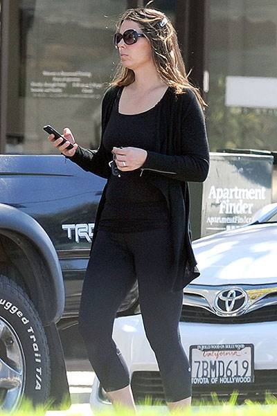EXCLUSIVE: Christian Bale's pregnant wife Sibi Blazic rubs her growing baby bump in LA!