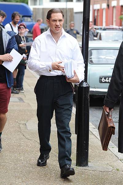 Tom Hardy Seen Filming For The Movie Legend In London