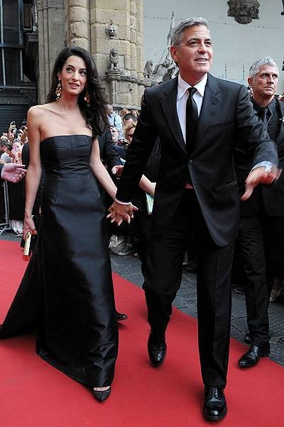 Celebrity Fight Night benefiting The Andrea Bocelli Foundation and The Muhammad Ali Parkinson Center - Arrivals Featuring: Amal Alamuddin,George Clooney Where: Florence, Italy When: 07 Sep 2014 Credit: KIKA/WENN.com **Only available for publication in U