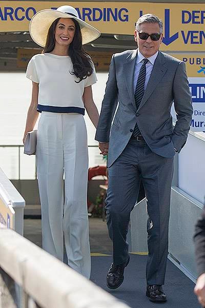 George and Amal leaving Venice