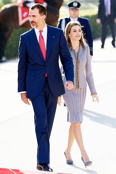 Spanish Royals receive Michelle Bachelet Chilean President at El Pardo Palace