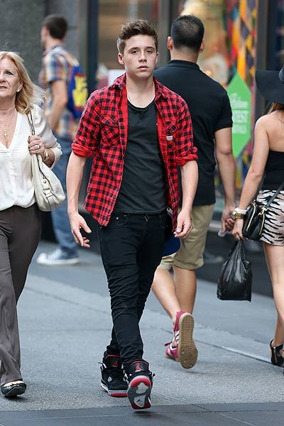 EXCLUSIVE: Brooklyn Beckham spotted walking around with his grandparents in New York City