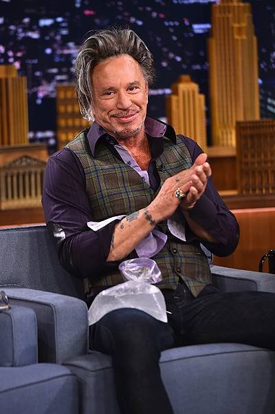 Mickey Rourke Visits "The Tonight Show Starring Jimmy Fallon"