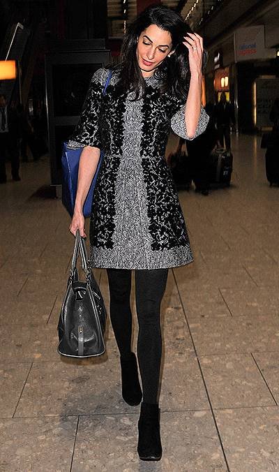 Amal Clooney seen arriving at London Heathrow Airport